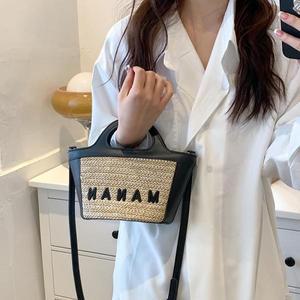 여성용 빨대 버킷 백 패션 지갑 및 핸드백 디자이너 크로스 바디 백 귀여운 숄더백 여름 신상