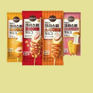 애슐리 크리스피 핫도그 맛보기 세트 8개입 (모짜탱글2+소시지탱글2+통모짜2+포테이토