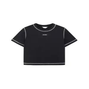 여성) 라벨 포인트 크롭 쿨 반팔티(EYE2TR2751)