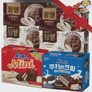 [과자몬스터]사무실 과자 세트 6종 몽쉘 통통 크림 +카카오 +오예스미니 +오예스 쿠키앤크림