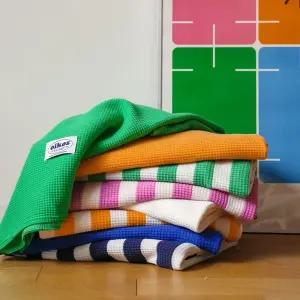 와플 여름 블랭킷 스트라이프 무지 얇은이불 물놀이 낮잠 캠핑 8color 2size