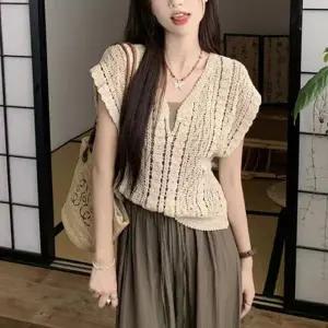 니트나시/조끼나시/그물나시/시스루나시/비키니커버업/비키니니트/해먹니트/해변룩/바캉스룩/휴양지룩