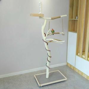앵무새 나무 스탠드 놀이터 섹터 자바트리 하우스 횟대 앵무새의 70CM 자연 사이즈