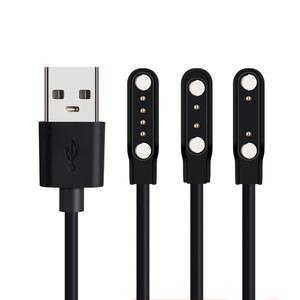 범용 2Pin 4mm 7.62mm 4Pin 강력한 자기 충전 케이블 USB 충전 라인 코드 스마트 시계 용 검정색 흰색