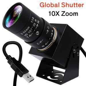 ELP 1200P 글로벌 AR0324 고속 초점 웹캠 캡처 센서 50MM 가변 셔터 USB 90FPS 카메라 장착된