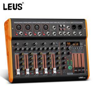 디지털 오디오 음향 믹서기 DJ 믹서 LEUS BL4/6 채널 99 DSP 효과 레코드 PC 48V 팬텀 파워 USB 사운드 블루투스 콘솔 노래 믹싱
