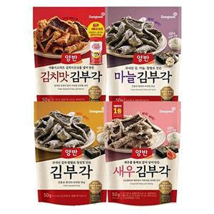 [동원에프앤비]양반 김부각 50g 8개(4종 각2개 오리지널2+마늘2+새우2+김치2)