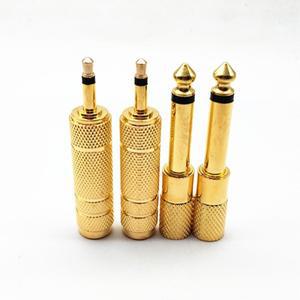 2개/몫 6.35mm 수 3.5mm 암 모노 잭 플러그 단일 오디오 케이블 어댑터 마이크 이어폰 앰프 AUX 변환기