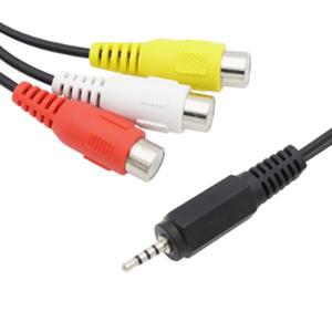 2.5mm 4극 AV출력 RCA 3선변환 케이블 캠코더연결잭