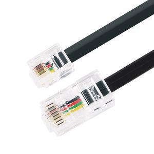 RJ11-RJ45 어댑터 데이터 케이블 전화 남성-남성 M-M 모듈형 코드 핸드셋 음성 확장