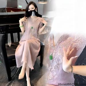 고급 삼베 자수 롱 살에 닿다 중공업 보정 인체 곡선/편안하다/날씬해 보이다