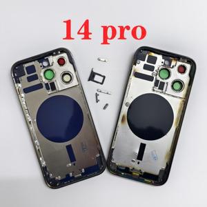 iPhone 14 Pro용 OEM pro용 프레임 측면 버튼이 있는 후면 하우징 커버 배터리 도어