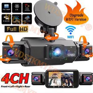 4 360 드래그 카메라 1080P 비디오 WIFI 차량용 DVR 녹화 전방 좌우 후방 자동 4채널 블랙박스 24시간 주차 감시