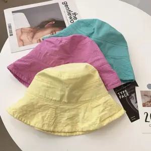 여성 베이직 여름 면 벙거지 모자 버킷햇 여자 얇은휴가 사파리 얇은천 챙모자