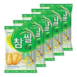 크라운 참쌀선과 253gx5개 과자 간식 안주 쌀과자 찹쌀