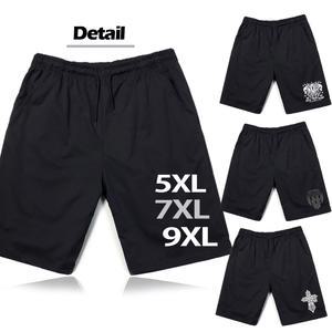 55인치 9XL 면 밴딩 반바지 쿨 YB 빅사이즈 특대 운동 4XL 5XL 스포츠 트레이닝 남자 블랙 검정 여름