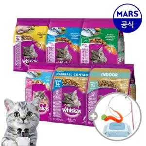 위스카스 포켓 건사료 3kg+고양이 낚시대+베베숲물티슈1팩