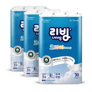 삼정 3겹 크리미 화장지 25M 30롤 3팩