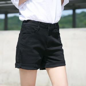 동대문스타일 여성 반바지 베이직 3부 스판 블랙 면반바지 EV627