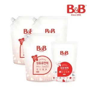 [증정] 비앤비 유아 섬유유연제 자스민향 1500ml 리필형 3입(+증정품)