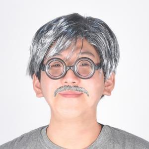 공연 남성 코스프레 중년 할로윈 파티 (할아버지가발) 백발 의상소품 흰머리 가발 파티용품 변장
