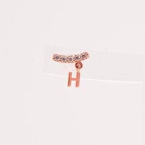 14k 이어라인 H이니셜 큐빅 피어싱