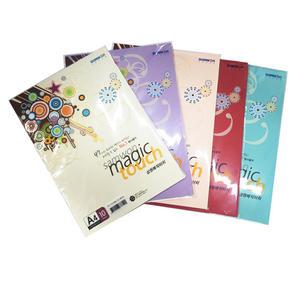 삼원 매직터치 머메이드 칼라용지 A4용지 180g 10매입 엠보색지 칼라수입지 아트지