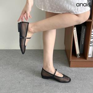 [아나이스] 시스루 망사 메리제인 플랫 1cm_24SS346 [무료배송]