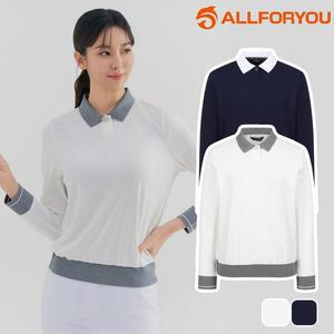 올포유여성 티셔츠 긴팔티 카라티 간절기 봄 가을