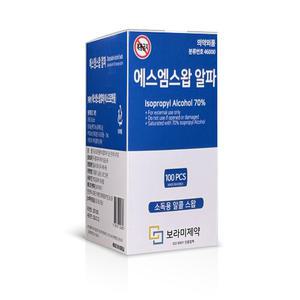 에스엠스왑 알파 소독용 알콜 스왑 100매 낱개포장 개별  상처소독 감염예방