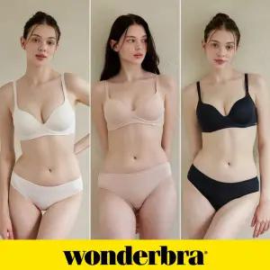 [Wonderbra] 일체형 볼륨 몰드 노와이어 브라팬티 6종세트 오트밀+베이지+블랙