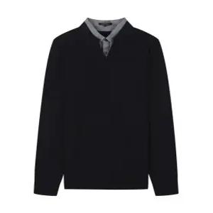 [파렌하이트][WASHABLE] 솔리드 셔츠 레이어드 니트 (FIUCA8503)