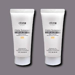[기타] 애터미 선크림 베이지 화이트 60ml SPF50+ 2개 선로션