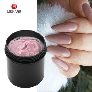MSHARE 150ml 젤리 젤 네일 익스텐션 젤 크림, 미디엄 소프트 커버 쉐이드, 핑크 화이트 빠른 연장 UV 네일 하드