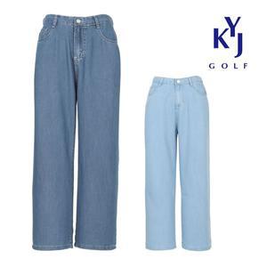 [김영주골프] 여름 내추럴 부드러운 텐셀 가벼운 여성 와이드 청바지 KPMLJN65