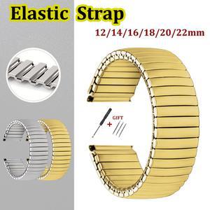 , 화웨이, 갤럭시 워치 밴드, 스테인레스 스틸 탄성 스트랩, 금속 확장 팔찌, 12mm, 14mm, 16mm, 18mm, 20mm, 22mm