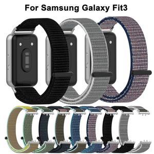 새로운 나일론 나일론 루프 스트랩 교체 땋은 팔찌 액세서리 Samsung Galaxy Fit3 용 조절 가능한 시계 밴드