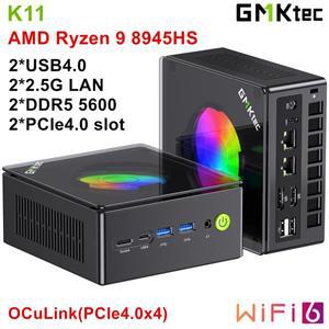 GMKtec 게이밍 미니 PC Nucbox K11 AMD Ryzen 9 8945HS OCuLink 2 * USB4 2 * DDR5 2 * PCIe 2*2.5G LAN 데