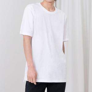 남자 레이어드 화이트 반팔 티셔츠 1P 반팔티 롱면티 남자기본티셔츠 남자데일리룩 레이어드반팔티 남자기
