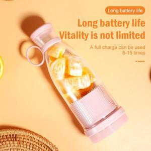 USB 충전식 휴대용 블렌더 Juicer 380ml 과일 야채 용 소형 스무디 메이커 여행용 뚜껑이 조용한 무선 믹서