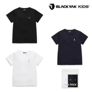 [롯데백화점]블랙야크 키즈 아동 냉감원단 트리플팩 기본 반팔티셔츠 S데일리3PACK티셔츠