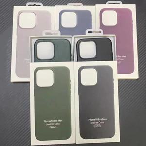 Apple iPhone 16 Pro Max Plus 케이스 무선 충전 마그네틱 커버용 박스가 포함된 공식 MagSafe 가죽