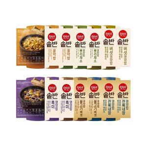 햇반 솥반 베스트 6종 12개 세트 (꿀약밥x2+뿌리채소x2+버섯영양x2+흑미영양x2+불고기버섯x2+전복내장x2)