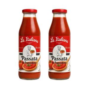 라이탈리아나 나폴리 100% 무설탕 토마토 퓨레 690g, 2개