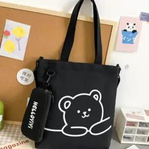 곰돌이 에코백 보조 가방 학생 실내화 주머니
