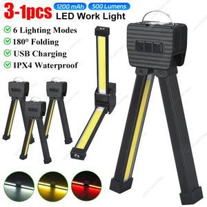 Gym Lamp for Posing with Hanging Hook Work Light USB Rechargeable Portable Torch Car Repair Home Gar