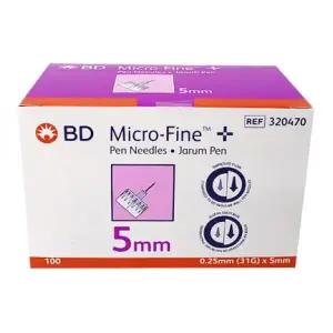 BD 멸균주사침 0.25mmx31Gx5mm 인슐린 주사바늘 펜니들 1박스 100개입