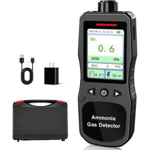 휴대용 암모니아 가스 감지기, 0-200 PPM 충전식 모니터, 디지털 공기질 NH3 계량기, 온도 포함