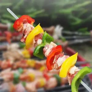 낭만캠핑 바비큐 꼬치 10p세트(일자)요리도구 스텐 주방용 스테인리스 요리용 바베큐 쇠꼬챙이 비비큐 꽂이