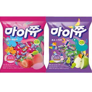 크라운 마이쮸 포도 사과 딸기 복숭아 혼합 284g x2봉 / 대용량